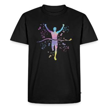 Marathon Runners Run Finisher Marathon - Men's Premium Organic T-Shirt - black - Front - Nico (187cm)