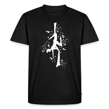 Tissu vertical acrobaties aériennes soie aérienne - T-shirt Premium bio Homme - noir - Devant - Nico (187cm)
