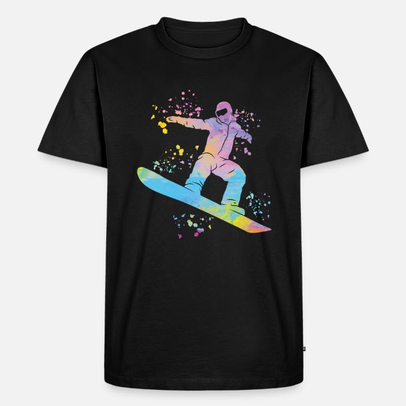 Snowboarder Snowboarding Snowboard - Männer Premium Bio T-Shirt - Schwarz