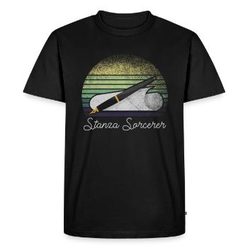 Poésie Slam Stanza Sorcier Slam Poésie - T-shirt Premium bio Homme - noir - Devant - Nico (187cm)