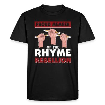 Poetry Slam Rhyme Rebellion Slam Poetry - Men's Premium Organic T-Shirt - black - Front - Nico (187cm)
