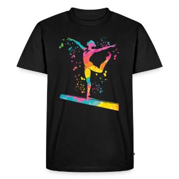 Gymnaste Poutre Gymnastique Artistique - T-shirt Premium bio Homme - noir - Devant - Nico (187cm)