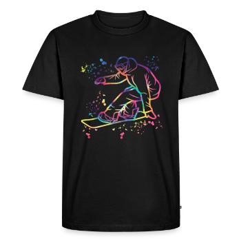 Snowboarder Snowboarding Snowboard - T-shirt Premium bio Homme - noir - Devant - Nico (187cm)