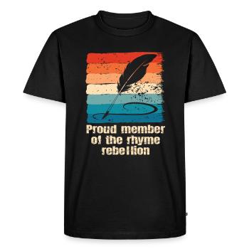 Poetry Slam Rhyme Rebellion Slam Poetry - Men's Premium Organic T-Shirt - black - Front - Nico (187cm)
