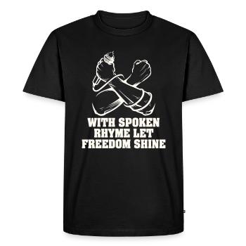 Poésie Slam Comptine parlée Poésie slam - T-shirt Premium bio Homme - noir - Devant - Nico (187cm)