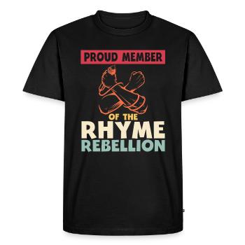 Poetry Slam Rhyme Rebellion Slam Poetry - Men's Premium Organic T-Shirt - black - Front - Nico (187cm)