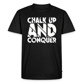Boulderer Chalk Up et Conquer Bloc - T-shirt Premium bio Homme - noir - Devant - Nico (187cm)