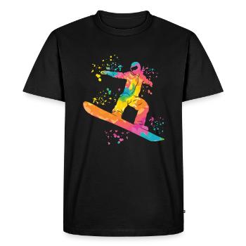 Snowboarder Snowboarding Snowboard - T-shirt Premium bio Homme - noir - Devant - Nico (187cm)