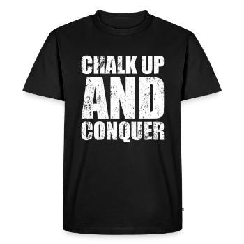 Boulderer Chalk Up et Conquer Bloc - T-shirt Premium bio Homme - noir - Devant - Nico (187cm)