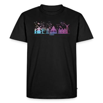 Nord Horizon Coloré Paysage urbain Nord - T-shirt Premium bio Homme - noir - Devant - Nico (187cm)
