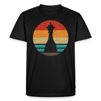 Checker Chess Piece Retro Style Vintage - Men's Premium Organic T-Shirt - black - Front - Nico (187cm)