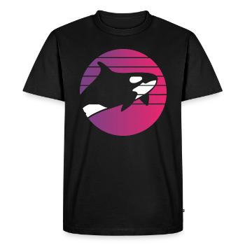 Orca Retro Style Vintage - Men's Premium Organic T-Shirt - black - Front - Nico (187cm)
