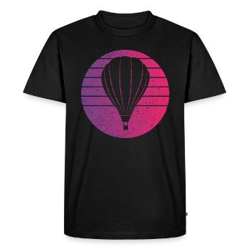 Hot Air Balloon Retro Style Vintage - Men's Premium Organic T-Shirt - black - Front - Nico (187cm)