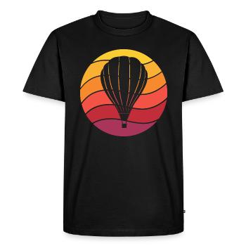 Hot Air Balloon Retro Style Vintage - Men's Premium Organic T-Shirt - black - Front - Nico (187cm)