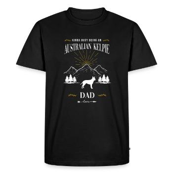 Papa Kelpie australien - T-shirt Premium bio Homme - noir - Devant - Nico (187cm)