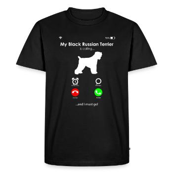 Black Russian Terrier - Men's Premium Organic T-Shirt - black - Front - Nico (187cm)