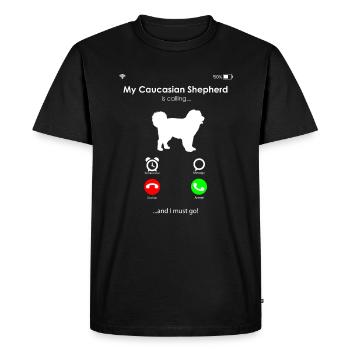 Chien de berger du Caucase Ovcharka - T-shirt Premium bio Homme - noir - Devant - Nico (187cm)