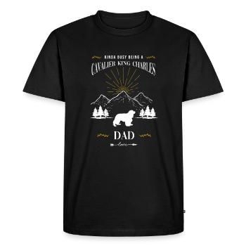 Cavalier King Charles Spaniel Gift - Men's Premium Organic T-Shirt - black - Front - Nico (187cm)