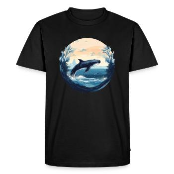 Baleine - T-shirt Premium bio Homme - noir - Devant - Nico (187cm)
