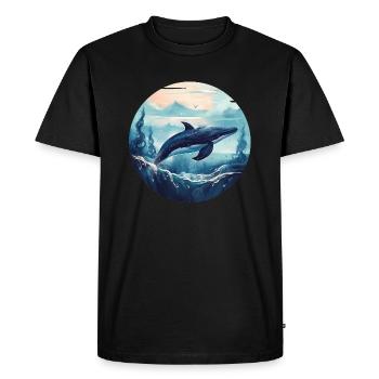 Baleine - T-shirt Premium bio Homme - noir - Devant - Nico (187cm)