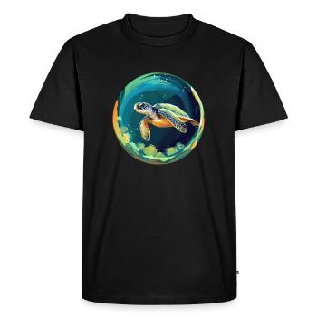 Turtle - Men's Premium Organic T-Shirt - black - Front - Nico (187cm)