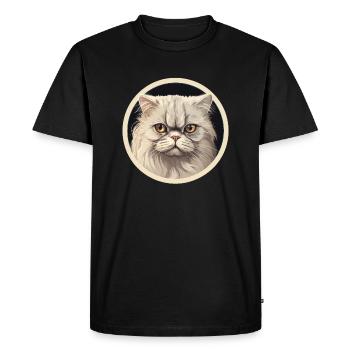 Chat persan - T-shirt Premium bio Homme - noir - Devant - Nico (187cm)