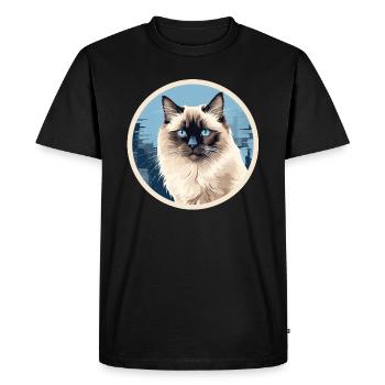 Burmese Cat - Men's Premium Organic T-Shirt - black - Front - Nico (187cm)