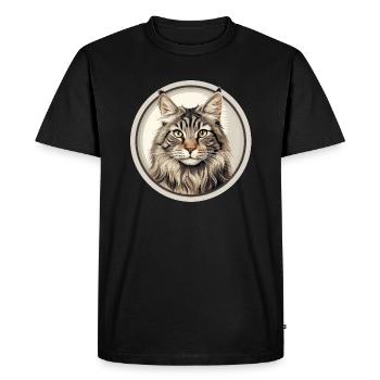 Chat bobtail américain - T-shirt Premium bio Homme - noir - Devant - Nico (187cm)
