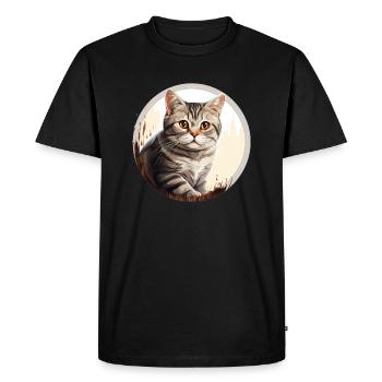 Chat américain à poil court - T-shirt Premium bio Homme - noir - Devant - Nico (187cm)