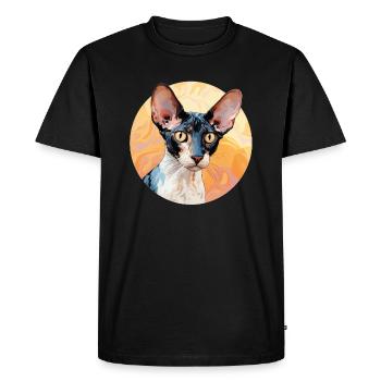 Cornish Rex Cat - Men's Premium Organic T-Shirt - black - Front - Nico (187cm)