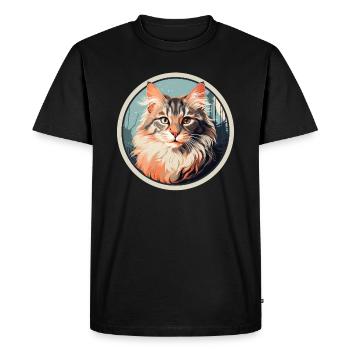 Norwegian Forest Cat - Men's Premium Organic T-Shirt - black - Front - Nico (187cm)