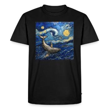 Poisson-baleine Van Gogh - T-shirt Premium bio Homme - noir - Devant - Nico (187cm)