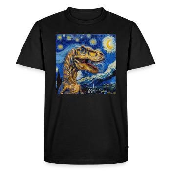 T-Rex, Dinosaur, Dino Animal, Van Gogh - Men's Premium Organic T-Shirt - black - Front - Nico (187cm)