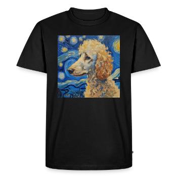 Poodle Van Gogh Gift - Men's Premium Organic T-Shirt - black - Front - Nico (187cm)