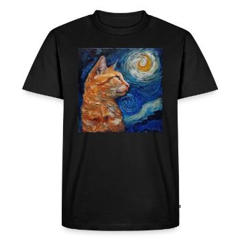 Cat, Cat Motif - Men's Premium Organic T-Shirt - black - Front - Nico (187cm)