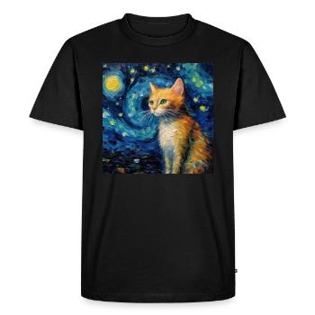 Chat, Motif De Chat - T-shirt Premium bio Homme - noir - Devant - Nico (187cm)