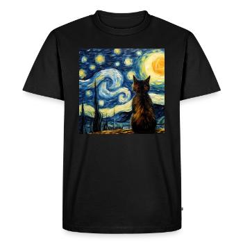 Cat, Cat Motif - Men's Premium Organic T-Shirt - black - Front - Nico (187cm)