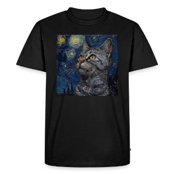 Cat, Cat Motif, - Men's Premium Organic T-Shirt - black - Front - Nico (187cm)