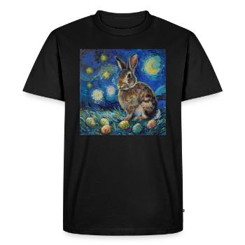 Lapin de Pâques, Pâques, Lapin - T-shirt Premium bio Homme - noir - Devant - Nico (187cm)