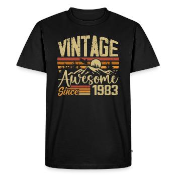 Vintage 1983 Rétro Cadeau D’anniversaire 1983 - T-shirt Premium bio Homme - noir - Devant - Nico (187cm)