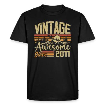 Vintage 2011 Rétro Cadeau D’anniversaire 2011 - T-shirt Premium bio Homme - noir - Devant - Nico (187cm)