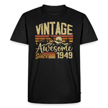 Vintage 1949 Rétro Cadeau D’anniversaire 1949 - T-shirt Premium bio Homme - noir - Devant - Nico (187cm)