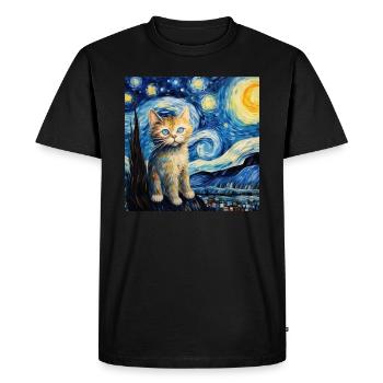 Chat, motif félin - T-shirt Premium bio Homme - noir - Devant - Nico (187cm)