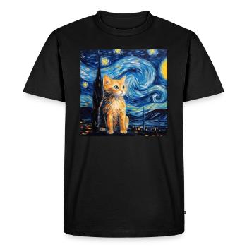 Chat, motif félin - T-shirt Premium bio Homme - noir - Devant - Nico (187cm)