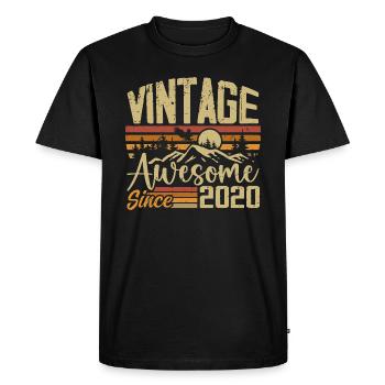 Vintage 2020 Rétro Cadeau D’anniversaire 2020 - T-shirt Premium bio Homme - noir - Devant - Nico (187cm)
