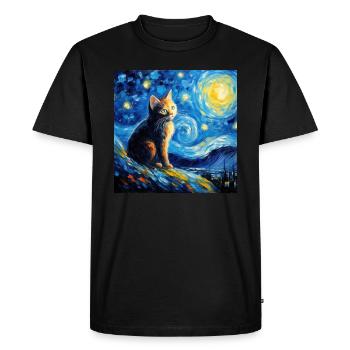 Chat, motif chat, cadeau - T-shirt Premium bio Homme - noir - Devant - Nico (187cm)