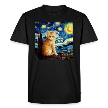 Chat, motif chat, cadeau - T-shirt Premium bio Homme - noir - Devant - Nico (187cm)