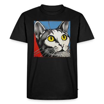 Chat, Motif De Chat - T-shirt Premium bio Homme - noir - Devant - Nico (187cm)