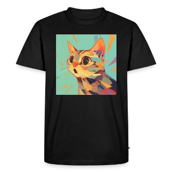 Cat, Cat Motif - Men's Premium Organic T-Shirt - black - Front - Nico (187cm)