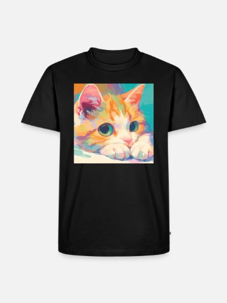 Chat, Motif De Chat - T-shirt Premium bio Homme - noir